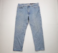 Vintage 90s Eddie Bauer Mens Size 42x34 Distressed Classic Fit Denim Jeans Blue - $54.40