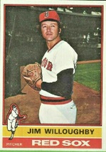 1976 Topps Jim Willoughby, Boston Red Sox, Baseball Card #102 - Shift Error - £5.49 GBP