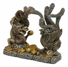 Feng Shui Yin Yang Marriage Harmony Heaven Celestial Dragon And Phoenix Figurine - £23.96 GBP