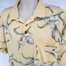 Tommy Bahama Hawaiian Polo Golf Shirt Size L Yellow Floral - $24.70