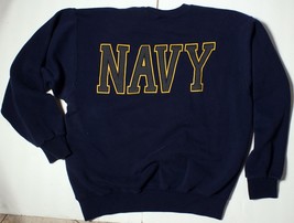USN Sweatshirt Men&#39;s Size Medium United States Navy Crew Blue Armed forces - £10.05 GBP
