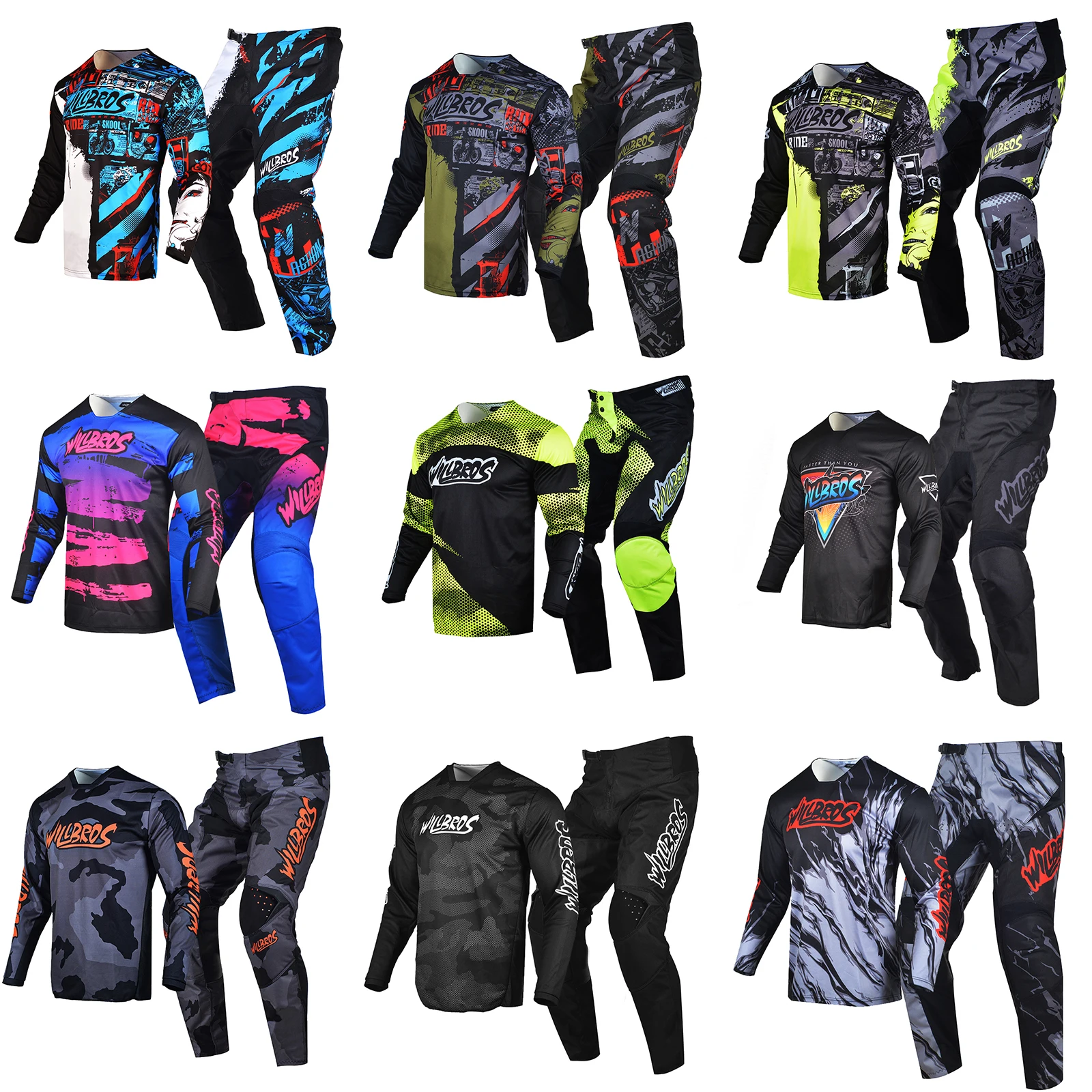 Motocross Gear Set Jersey Pants Enduro Outfit MX Combo BMX DH ATV Dirt B... - $100.64+