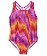 Girls Swimsuit Speedo Racerback 1 Pc Purple Pink Orange Bathing Suit $44... - £16.35 GBP
