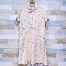 Eddie Bauer Vintage Linen Floral Dress Cottagecore Prairie Womens Large Petite - £81.32 GBP