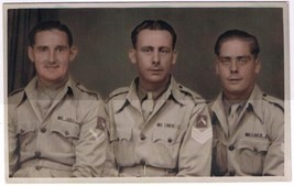 Photo Wartime Three Handsome Soldiers Portrait - $4.94