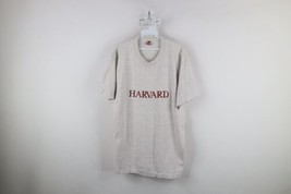 Vintage 90s Mens XL Spell Out Harvard University Short Sleeve T-Shirt Gray USA - £38.18 GBP