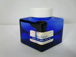 Vintage Royal BLUE Parker Super Quink INK BOTTLE JAR Diamond Shaped Empty - $9.89