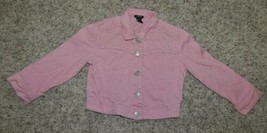 Girls Jacket Denim RUE 21 Pink Button Up Long Sleeve Jean Jacket-size S - $17.82