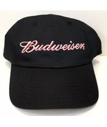 Black Budweiser Baseball Hat Cap Red White Embroidered Logo Snap Back OS... - $14.00