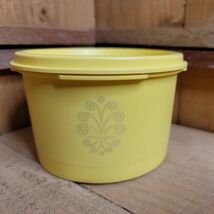 Tupperware Yellow Mini-Canister and Lid Part #s 1297 and Lid 812 OBSOLETE  - $21.36