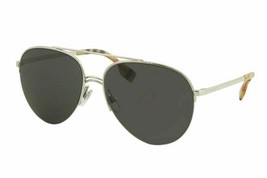Burberry Women&#39;s BE3113 130487 Silver Fashion Pilot Sunglasses 59mm - $149.99