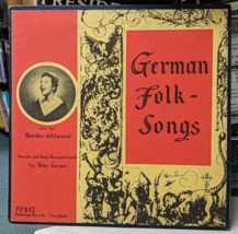 Martha Schlamme Pete Seeger German Folk Songs 10&#39;&#39; Vinyl VG+ FP843 - $12.86