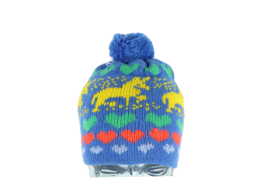 NOS Vintage 90s Fairy Kei Kawaii Heart Deer Knit Pom Winter Beanie Hat Cap - $49.45
