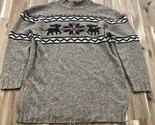 Vintage Women’s Eddie Bauer Wool Silk Blend Reindeer Sweater Size Large ... - £13.65 GBP