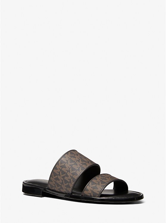 Women's Michael Kors Kennedy Jelly Slide Sandal Brown Signature 8 M NEW Item image 4