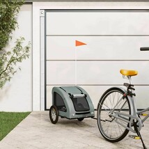 vidaXL Pet Bike Trailer Grey Oxford Fabric, Iron, PVC Medium Collapsible - $3,951.97 MXN