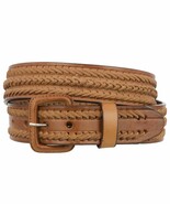 Mens Braided Cowboy Belt Removable Buckle Authentic Leather Rodeo Wester... - £15.12 GBP