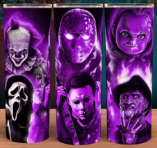 Horror Stars Michael Meyers - Freddy - Jason - Pennywise Purple Cup Mug ... - £15.80 GBP