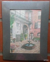 Matted Print Boyd New Orleans Vieux Carre&#39; Brulator Courtyard 9 x 11&quot; Sealed - £12.66 GBP