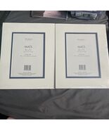 (2) FURIO HOME  Cream and Navy Blue Photo Mats Frame 8X10 Matting 5X7 - €8,56 EUR