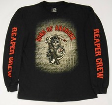 Soa Sons Of Anarchy Men&#39;s Long Sleeve T-Shirt 2013 Black Reaper Crew Sleeves L - £25.73 GBP