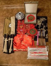 Chinese Lot Table Runner/Cover/Placemats/Chopsticks/Napkins/Kettle/Large Coin - £136.88 GBP