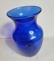 Vintage Colbalt Blue Large Flower Vase MCM VTG 8&quot; Decor - £23.42 GBP