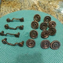 15 RUSTIC COPPER ROUND DRAWER CABINET PULL KNOBS 1.5&quot; &amp; 3.5&quot; Diameter w/... - £35.10 GBP