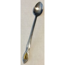 Customcraft Stainless Steel Iced Teaspoon With Gold G Monogram 7.5&quot; - £4.68 GBP