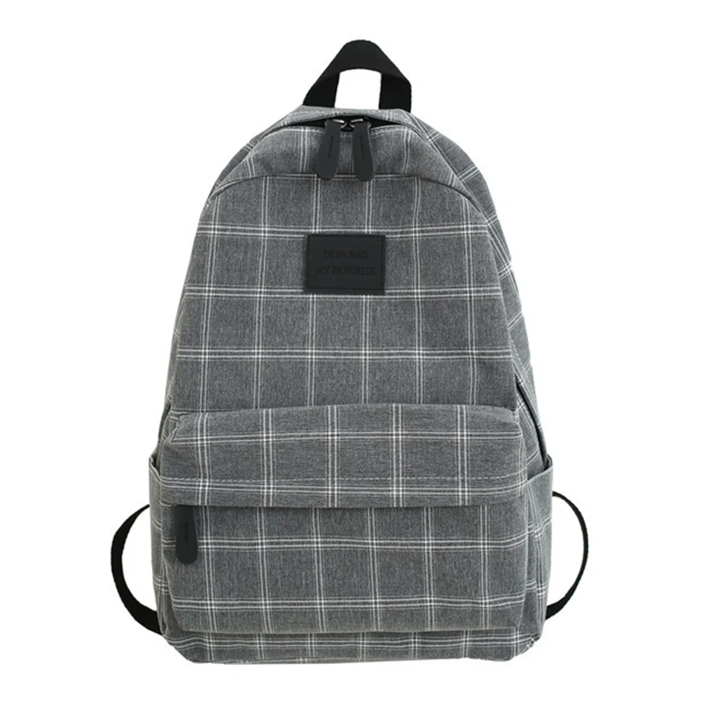 Vintage Plaid Backpa for Students Adjustable Strap Canvas School Bag Large Capac - £76.11 GBP