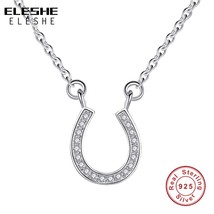 Ucky horseshoe pendant necklace for women jewelry horse hoof letter u zirconia necklace thumb200