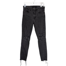 Joe&#39;s Jeans Sz 29 Black Denim High Rise Skinny Ankle Destroyed Raw Hem S... - $29.00