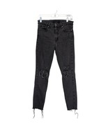 Joe&#39;s Jeans Sz 29 Black Denim High Rise Skinny Ankle Destroyed Raw Hem S... - €24,82 EUR