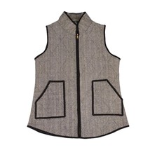 Katydid Women&#39;s S Black &amp; White Herringbone Full Zip Vest w/ Pockets, Cl... - $21.29