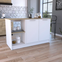 Carnation Kitchen Island, Two Cabinets, Four Open Shelves - £455.30 GBP