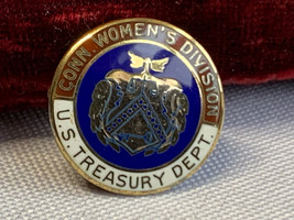 Sterling Silver US Treasury Dept Conn. Womens Division Pin Lapel Tie Pin... - £23.75 GBP