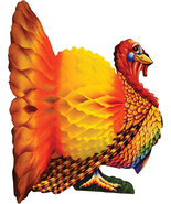 Colorful Tissue Turkey Centerpiece - $12.30