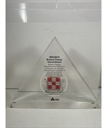 RALSTON PURINA INT’L MISSION STATEMENT  LARGE LUCITE TRIANGULAR PAPERWEIGHT - $2,297.46 MXN