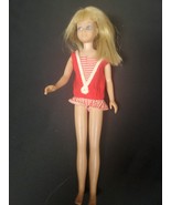 SKIPPER DOLL Barbie 1963 Original Swimsuit 9&quot; Lemon Blonde Hair Japan Vi... - $89.44 CAD