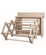 DRYING RACK WALL UNIT Amish Handmade Folding 20&quot; Dowel Maple Laundry Han... - $304.22 CAD