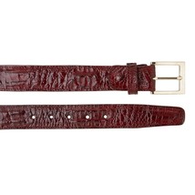 Men's Belvedere Belt Genuine Caiman Crocodile up to Size 44 Burgundy # 1999 image 2
