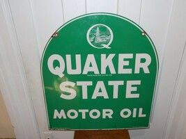 Vintage 1977 Quaker State Motor Oil Double Sided Tombstone Sign - $9,408.39 MXN