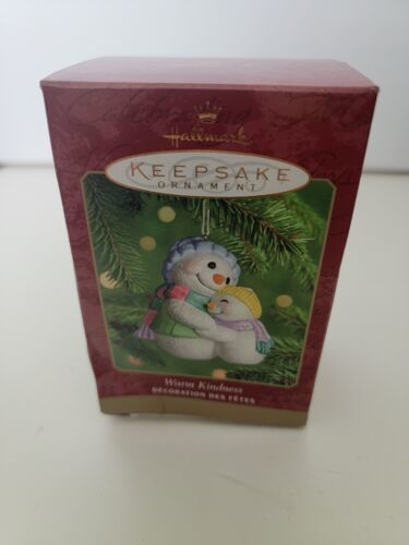 HALLMARK KEEPSAKE CHRISTMAS ORNAMENT "WARM KINDNESS" PORCELAIN Vintage Snowmen - £19.26 GBP