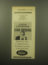 1959 Capitol Records Advertisement - Green Chri$tma$ Stan Freberg - £11.72 GBP