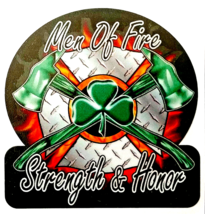 Men Of Fire, Strength And Honor 2&quot; X 2&quot; Highly Reflective Irish Shamrock Decal - £3.08 GBP