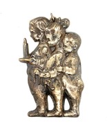 Vintage Sterling Signed Gorham 1353 Embossed Three Children Line Up Orna... - $1,763.04 MXN