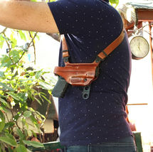 Fits Kimber Micro Raptor 380 APC 2.75”BBL Leather Shoulder Holster Dble Mag#1207 image 2