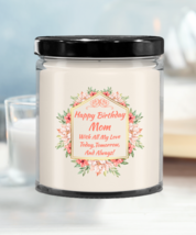 &quot;Happy Birthday Mom&quot; Vanilla Scented Soy Jar Candle 9oz 16oz Loving Mother Gift - £15.78 GBP+