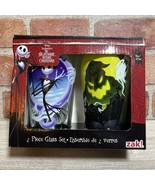 Halloween Nightmare Before Christmas Jack &amp; Oogie 2-Piece Glass Set New - £11.09 GBP