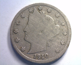 1910 Liberty Nickel Good G Nice Original Coin From Bobs Coins Fast 99c Shipment - £1.55 GBP